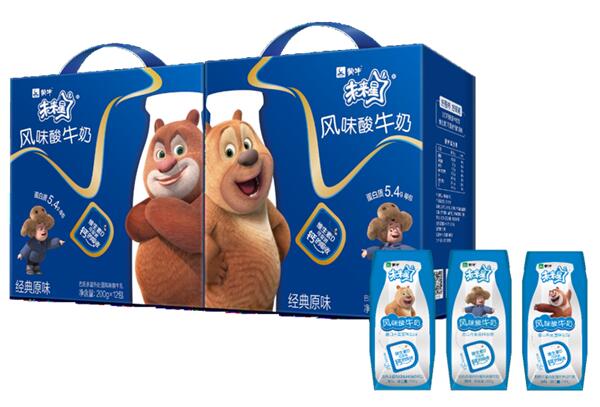 熊大熊二再度代言蒙牛新产品-vd风味酸奶,旨在抓住儿童乳品新机会